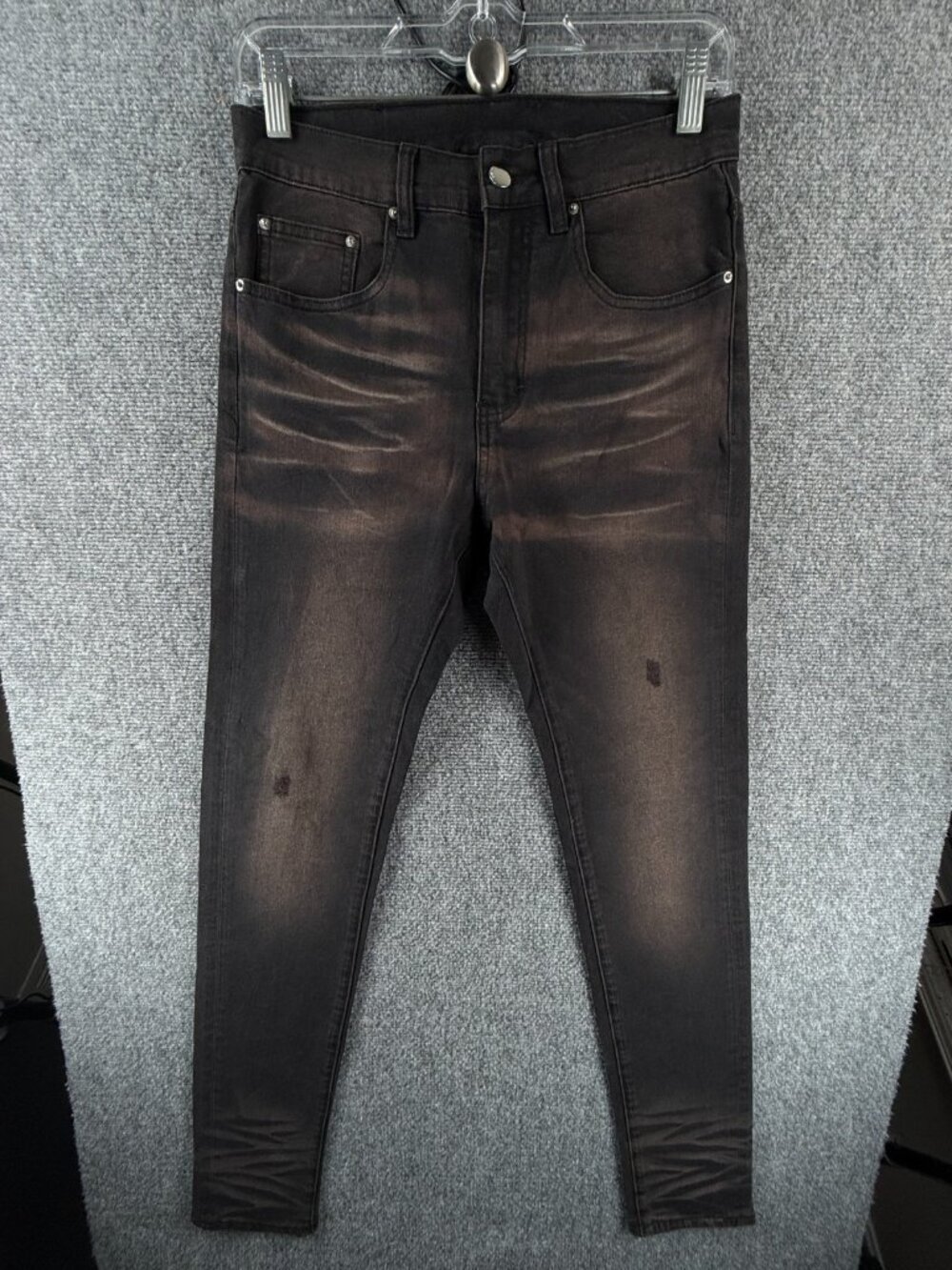 Amiri Black USA Made Distressed Faded Jeans Cotton Blend Skinny ACTL 28X31.5